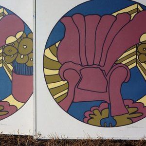 ONE LEFT ONLY 60's Mod OP Art Original Printed Paintings